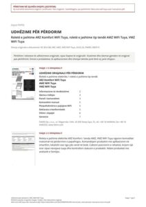 Udhëzime për përdorim: ARZ, AMZ WiFi Tuya (SQ)