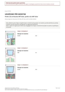 Udhëzime për montim: ARF Solar, ARP Solar (SQ)