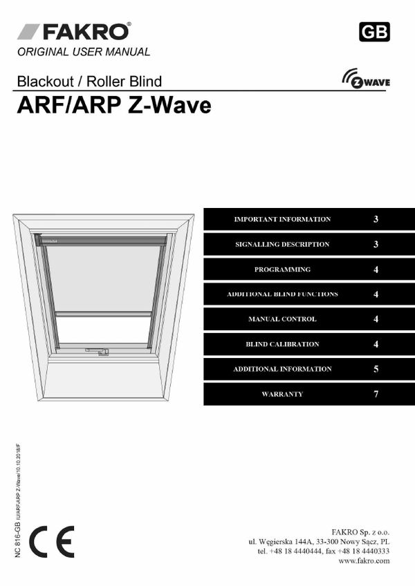 User manual: ARF Z-Wave, ARP Z-Wave (EN)