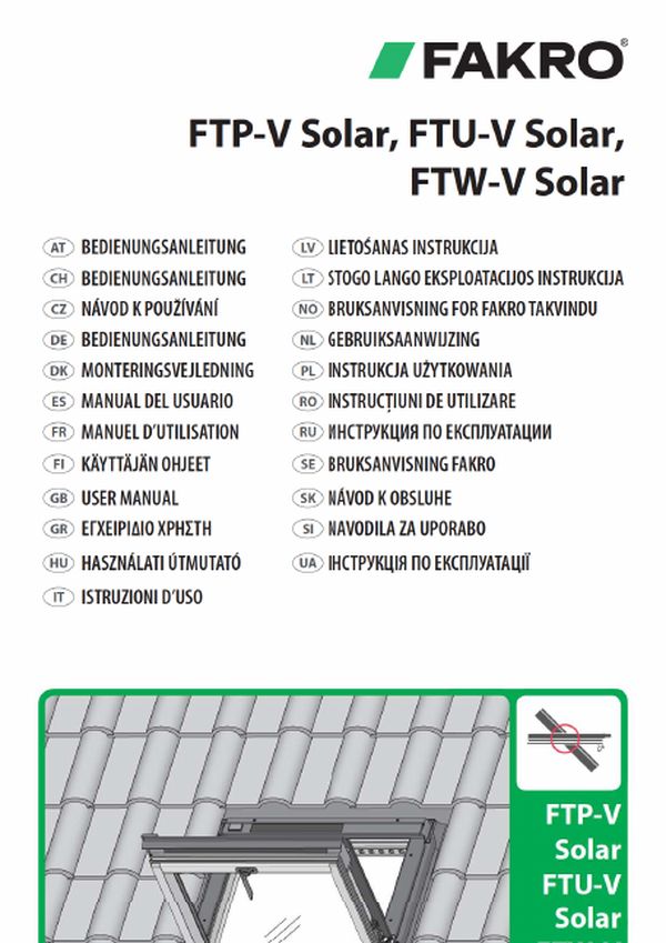 User manual: FTP-V Solar, FTU-V Solar, FTW-V Solar (MULTI)