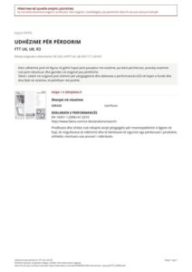 Udhëzime për përdorim: FTT U6, U8, R3 (SQ)