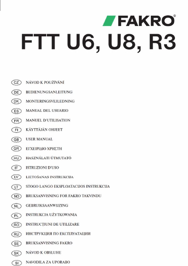 User manual: FTT U6, U8, R3 (MULTI)